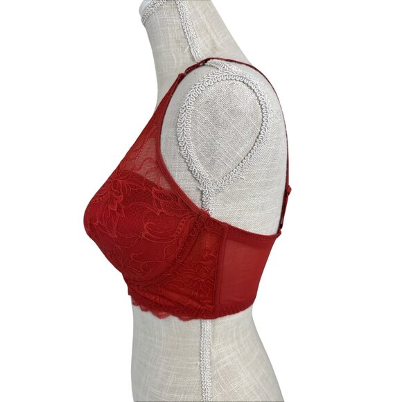 Maidenform Red Lace Bra With Versatile Detachable Straps 36D - Picture 2 of 6